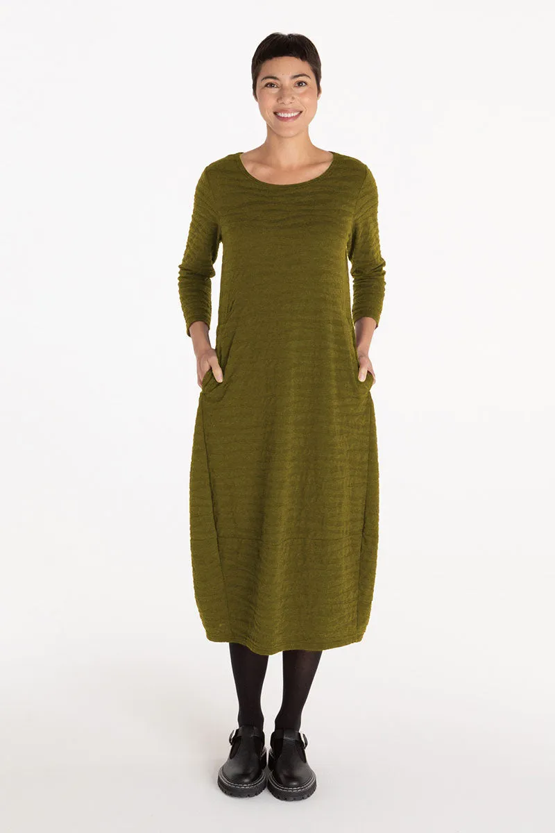 3/4 Sleeve Textured Dress Butternut