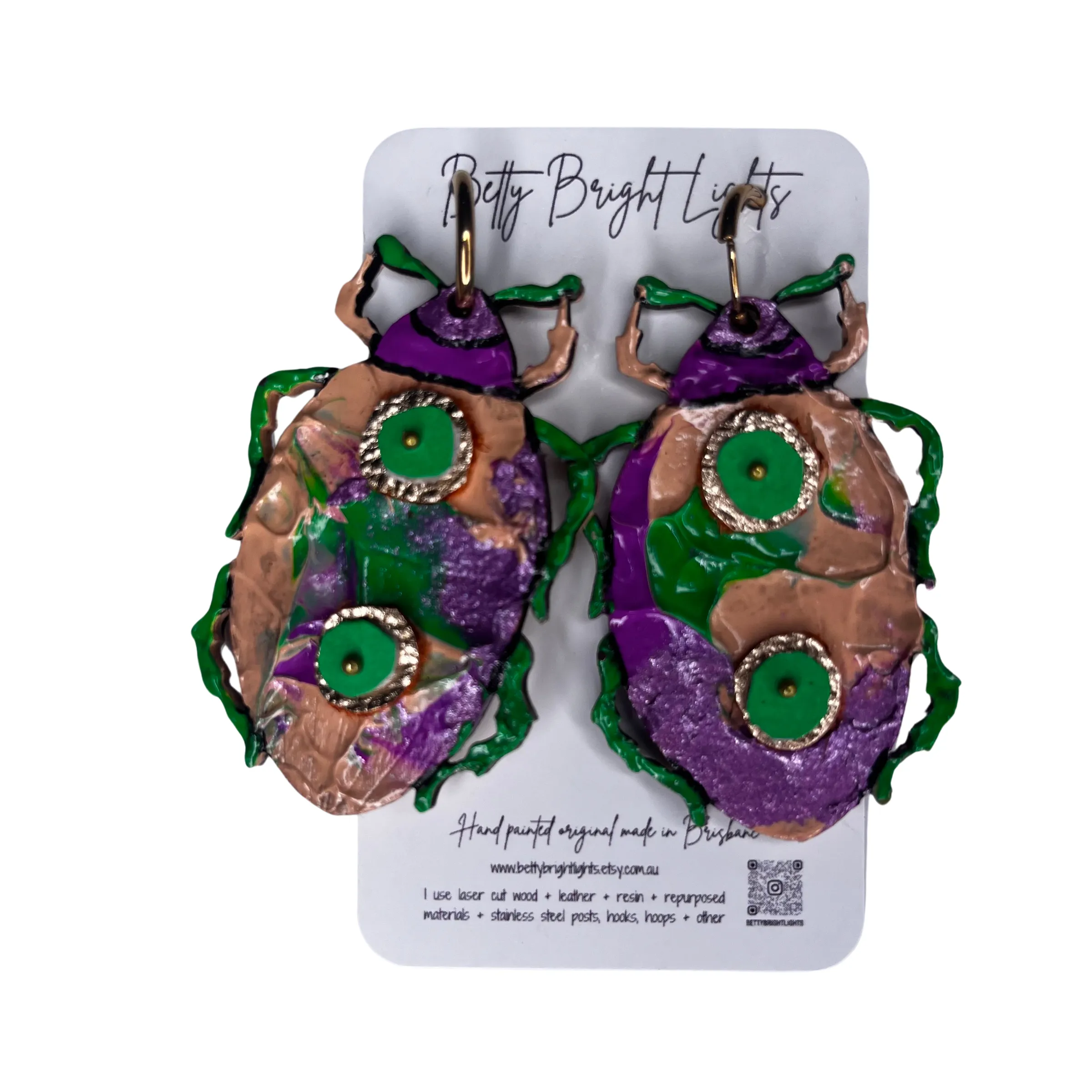 Betty Bright Lights | Whimsy Beetles Earrings