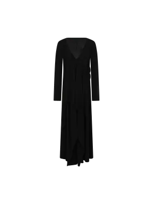 Black Knit Silhouette Long Dress