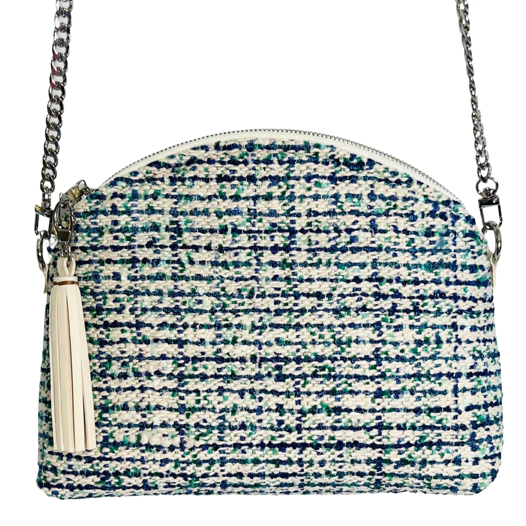 Cream/Peacock Tweed Purse