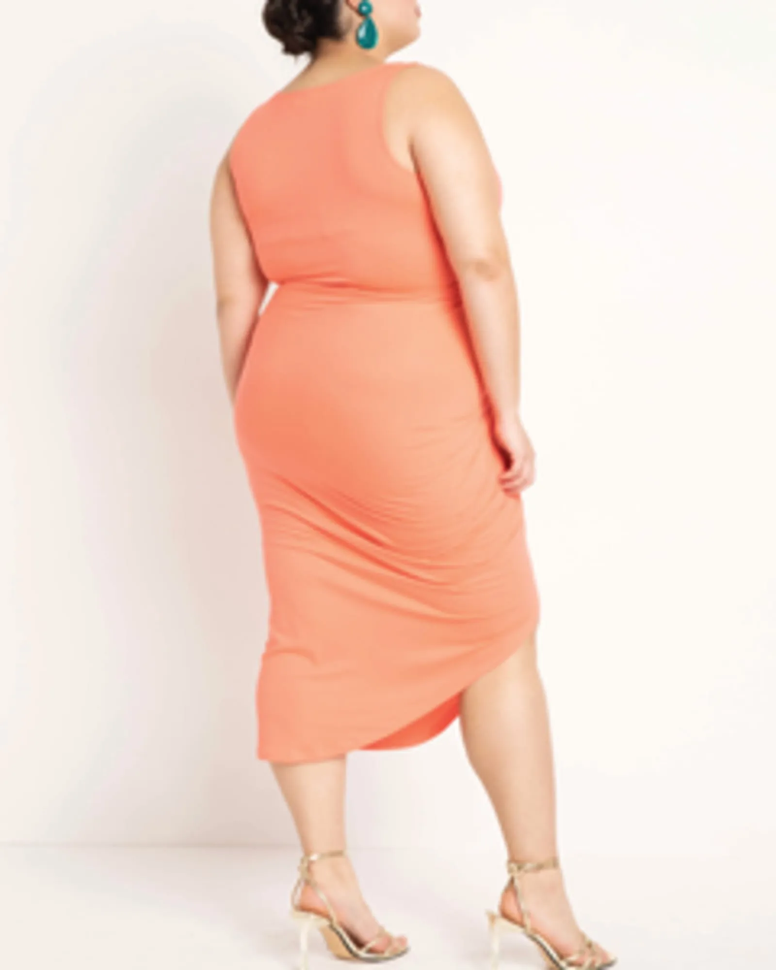 Dakota Gathered Skirt Dress | Hot Coral