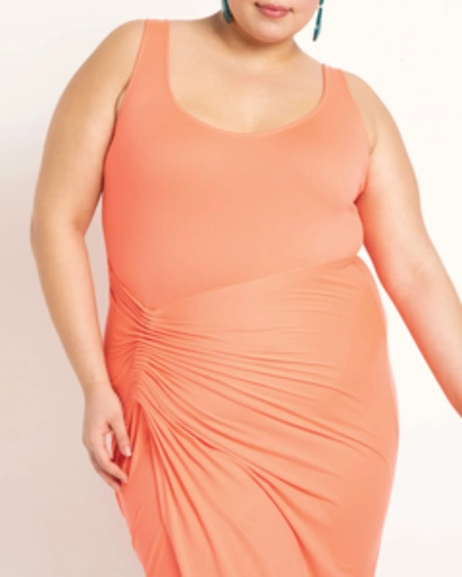 Dakota Gathered Skirt Dress | Hot Coral