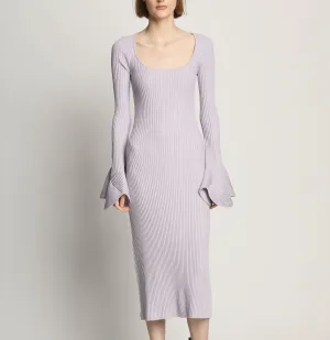 FLUTED RIB KNIT DRESS