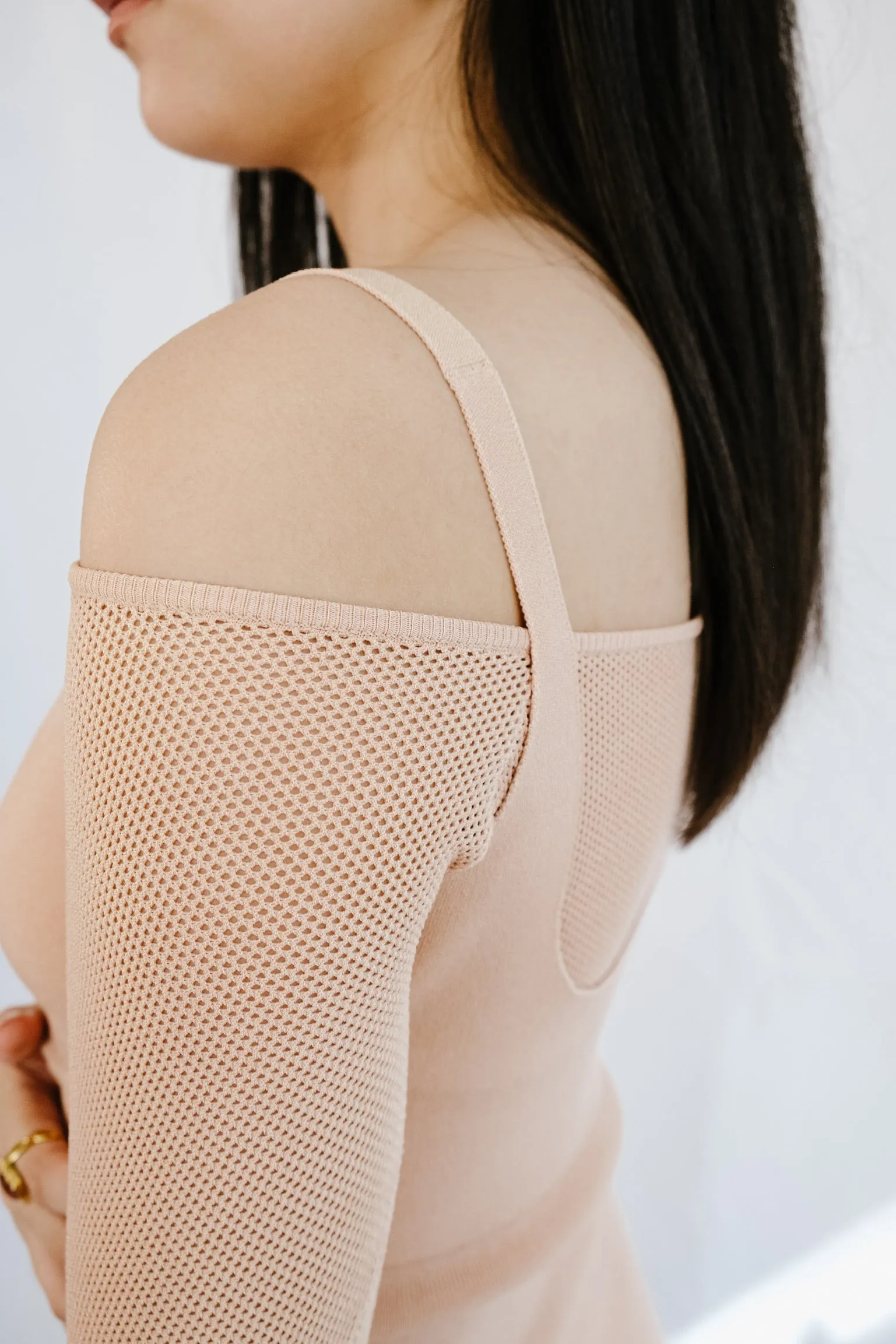 Hosiery Mesh Dress Desert