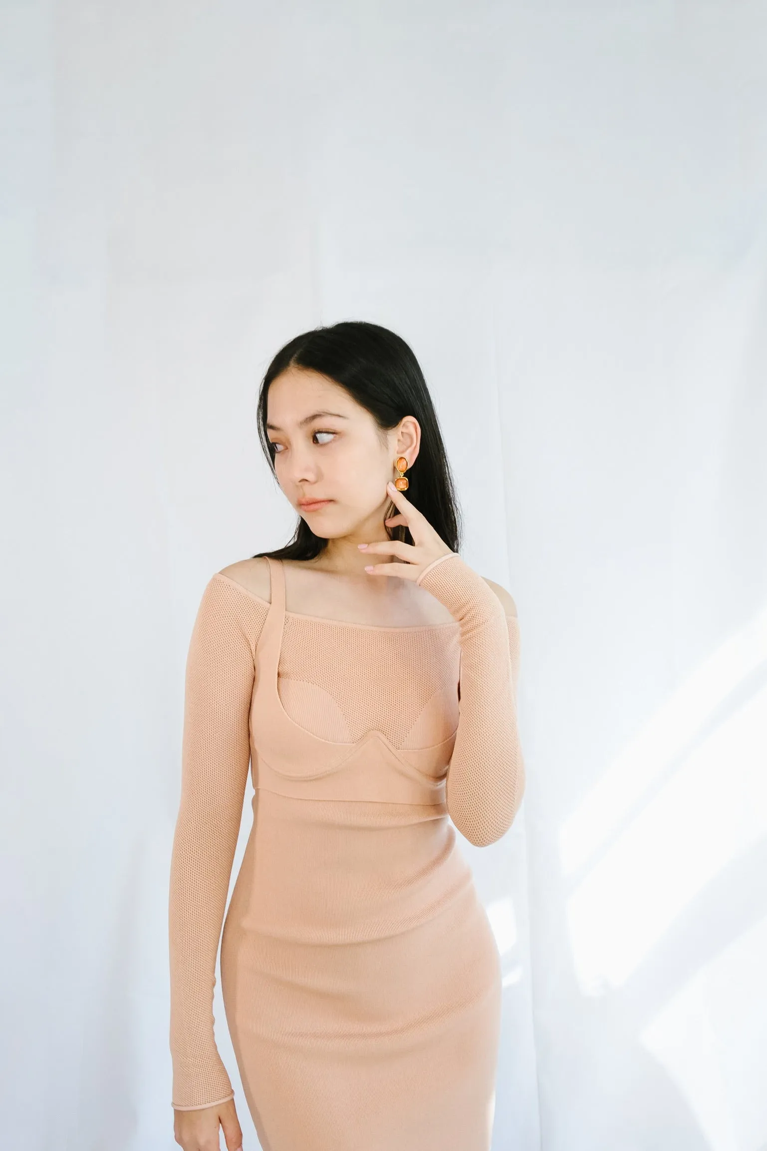 Hosiery Mesh Dress Desert