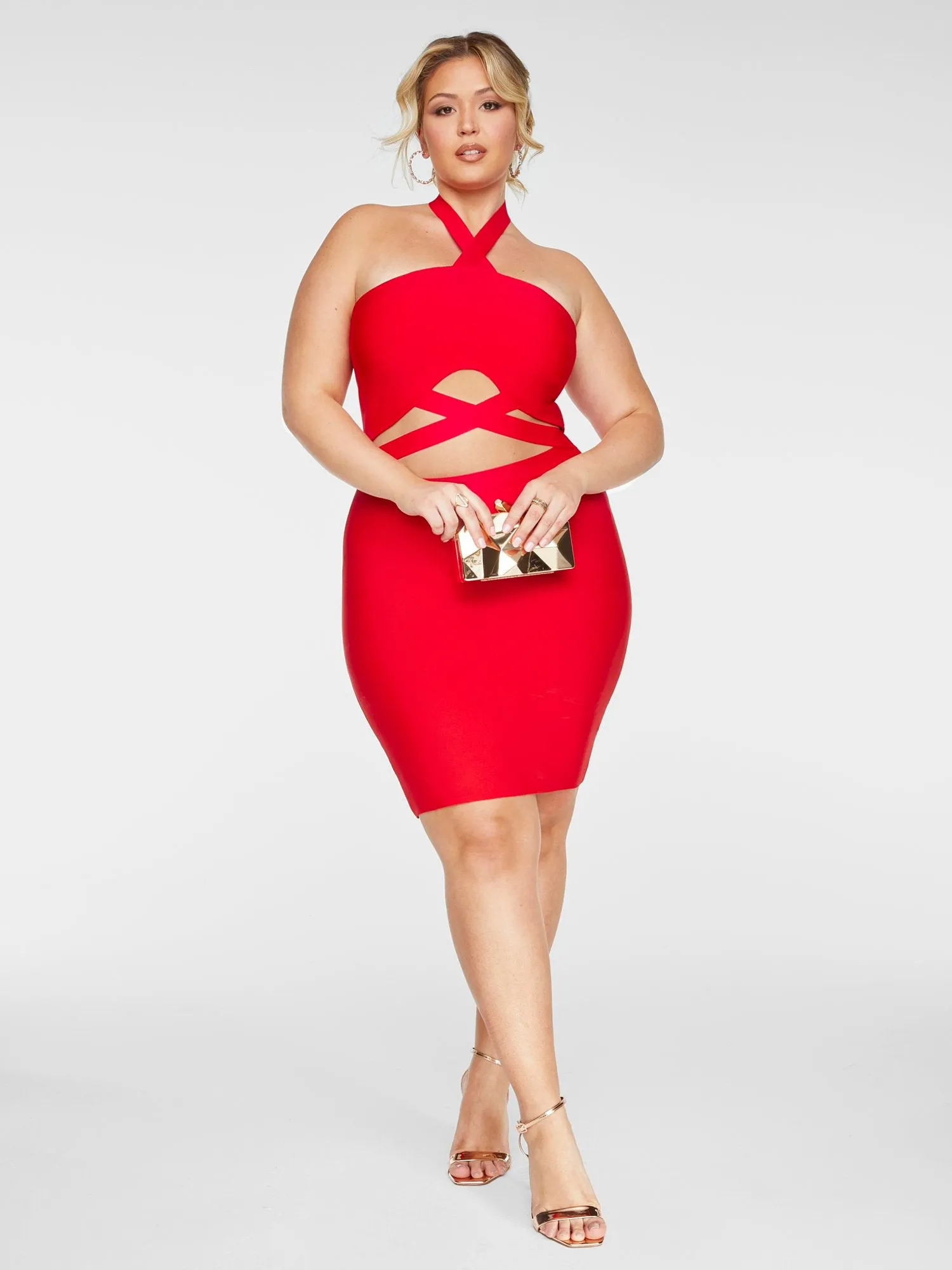 Karina Halterneck Bandage Style Dress