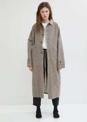 Light Wool Herringbone Coat