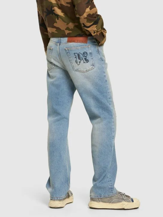 Palm Angels   Monogram loose cotton denim jeans 