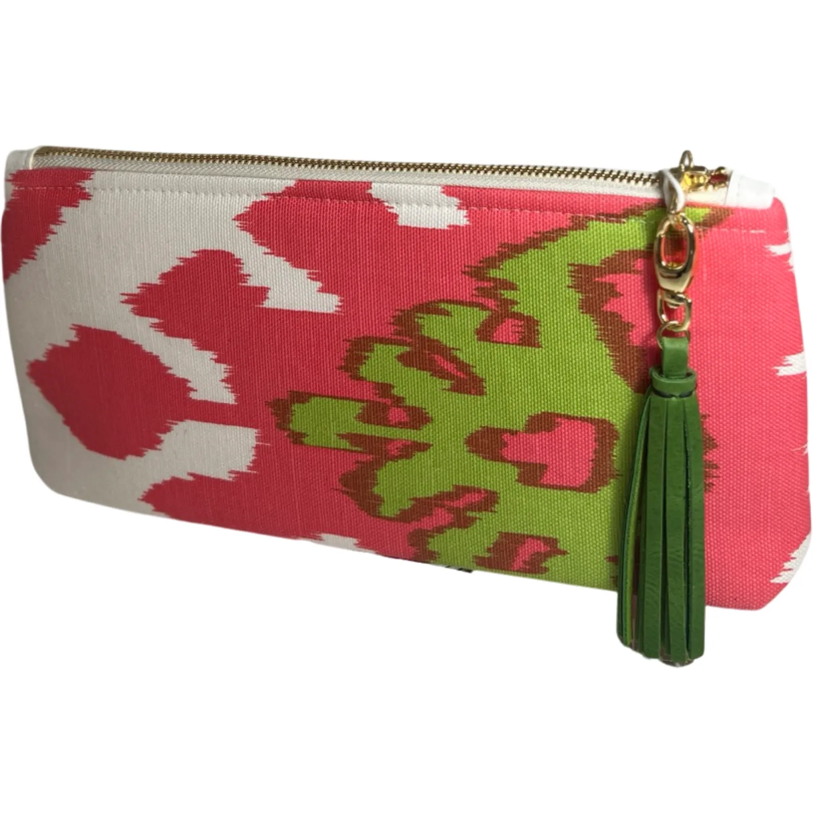 Pink/Green Ikat Clutch