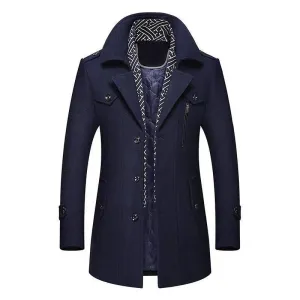 Plait Lined Inner Collar Coat Jacket