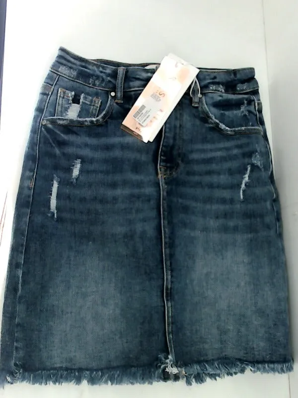 Risen Jeans Distressed Denim Skirt Small