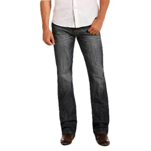 Rock & Roll Cowboy Mens Pistol Straight Leg Dark Vintage Wash Jean