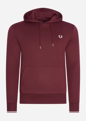 Tipped hooded sweatshirt - oxblood